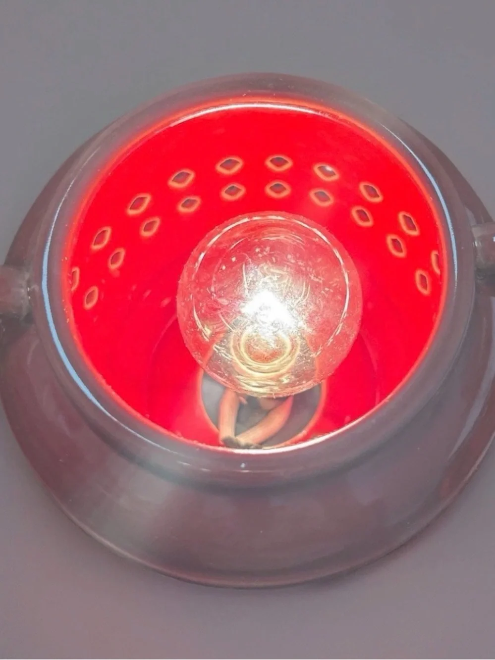 PartyLite ScentGlow Electric Wax Warmer Red/Maroon Ceramic w/Bulb EUC - Picture 10 of 11